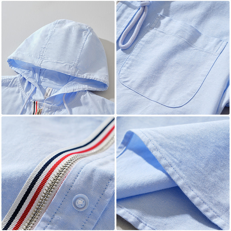Vance | Hooded Shirt with Zip Front Chest Pocket