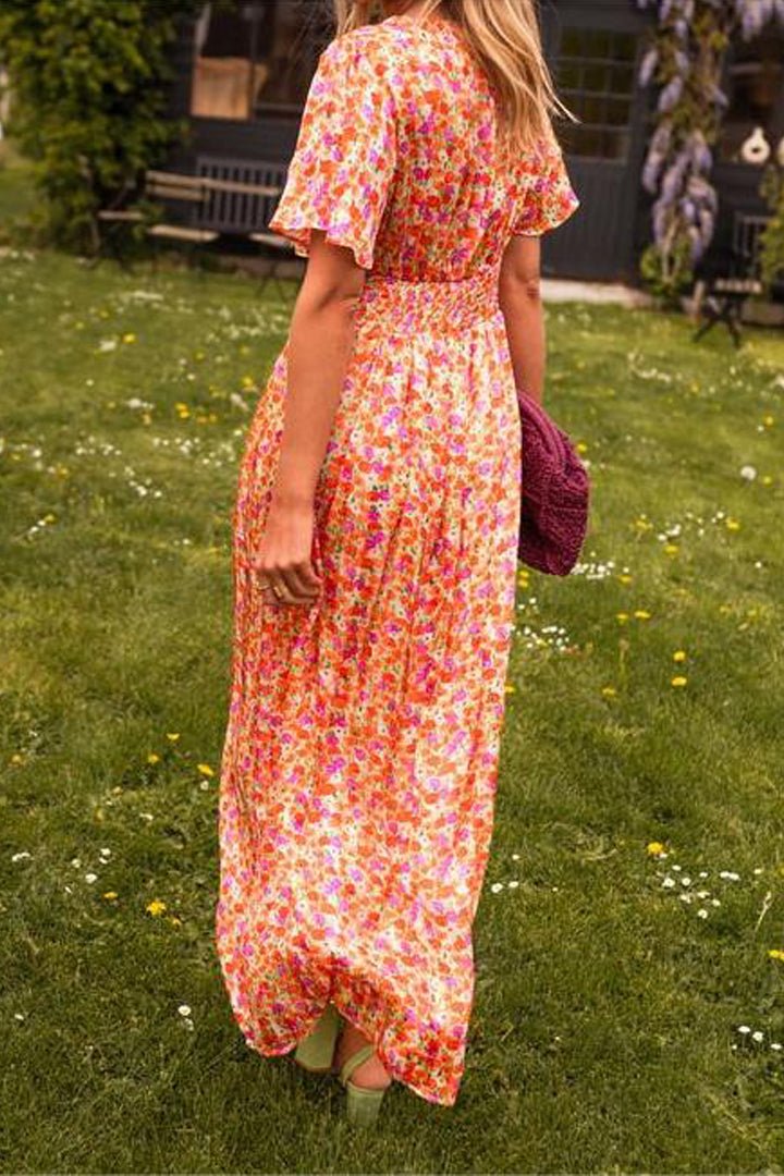 Capucine | Floral V-Neck Boho Maxi Dress