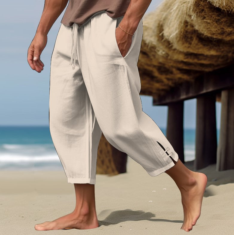 Erich | Mens Linen Beach Trousers