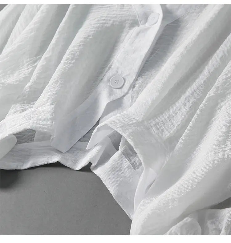 Comatize | V Neck Button Sleeve Blouse
