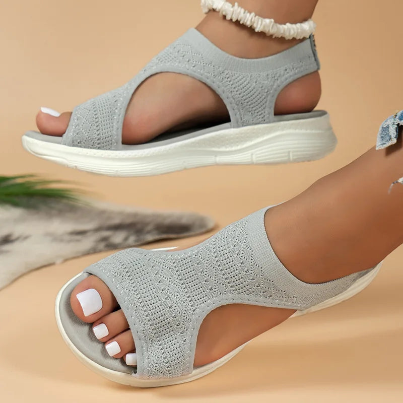 Vicenta | Open Toe Knitted Appearance Slip On Sandals