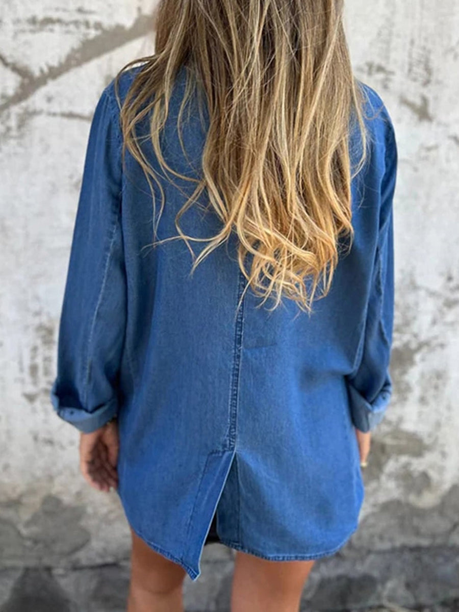 Romilda | Oversized Denim Style Long Sleeve Jacket