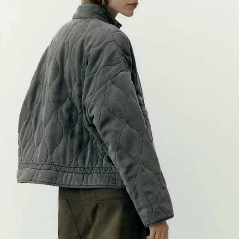 Pascale | Quilted Zip-Up Stand Collar Jacket