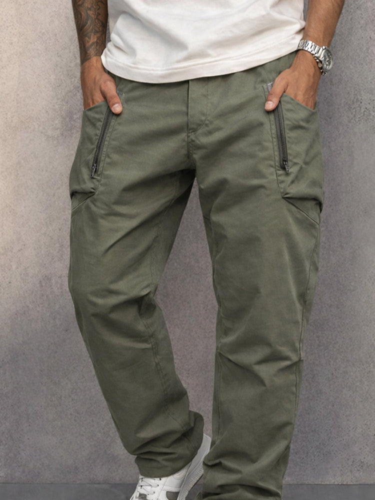 Hiskia | Mens Cargo Zip Pocket Trousers