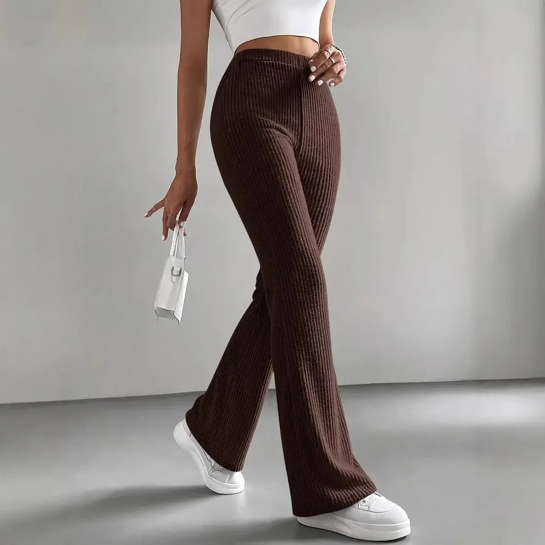 Kathrine | Lounge Pants Ribbed Flared High Waist