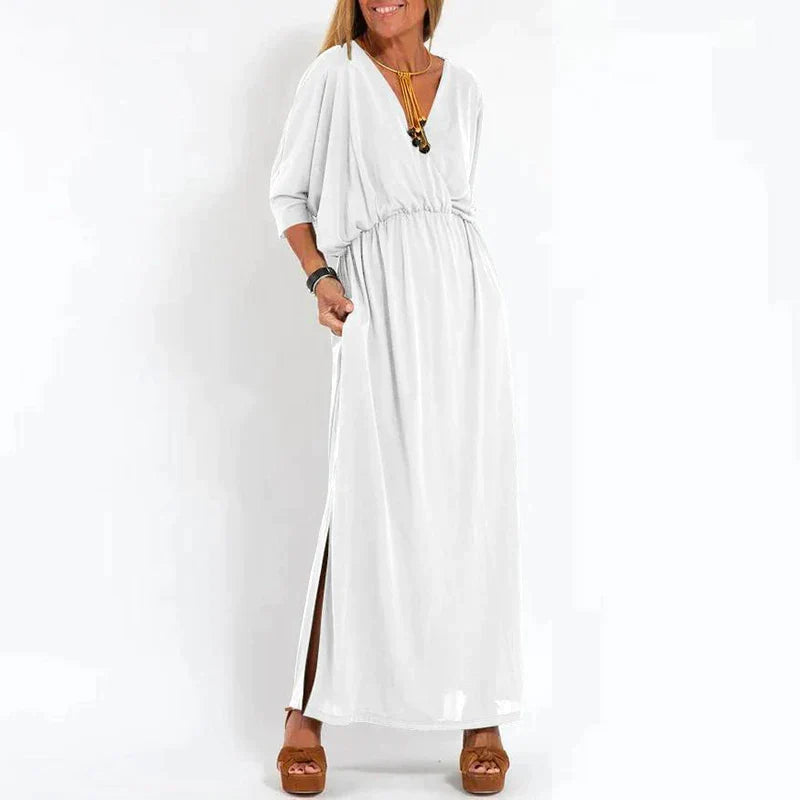Vesna | V Neck Maxi Dress Elastic Waist
