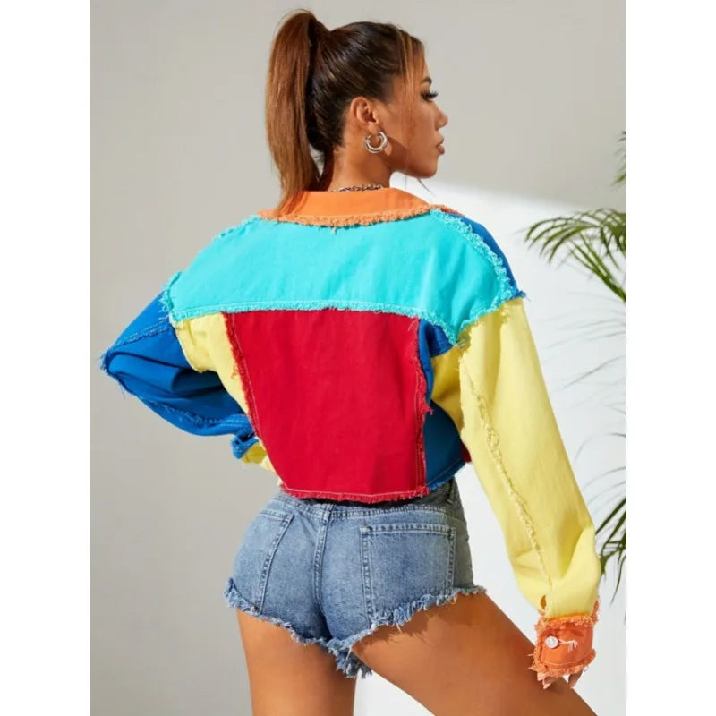 Mayra | Cropped Patchwork Jacket and Wide-Leg Trousers Set