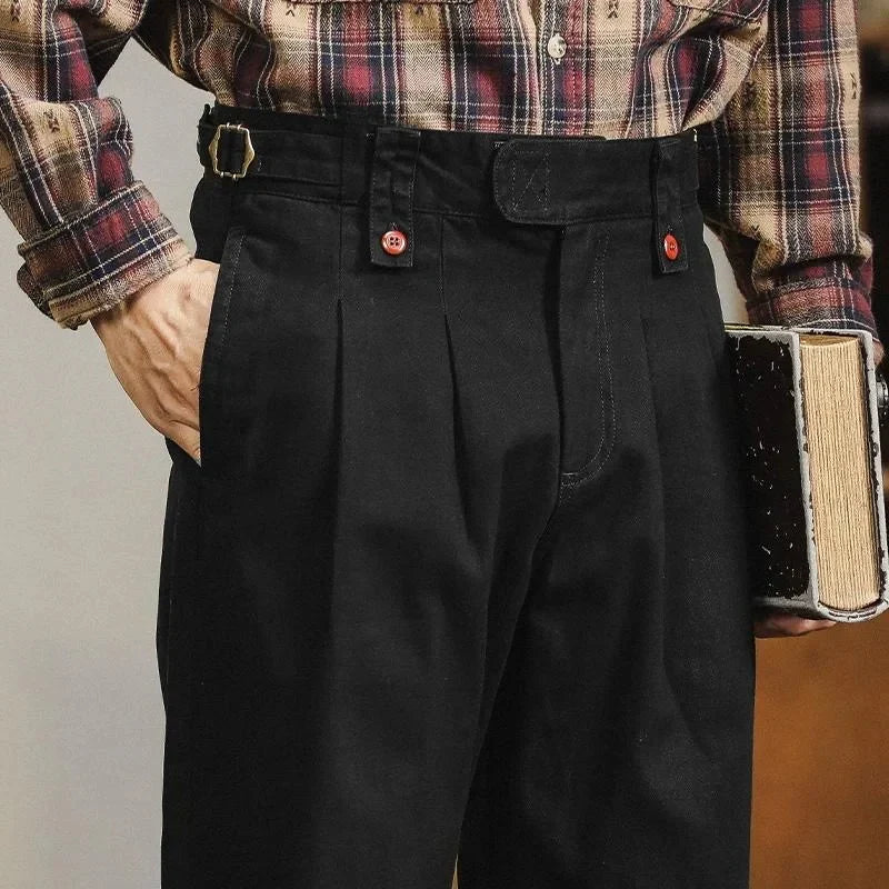 Inglis | Pleated Straight Leg Casual Trousers