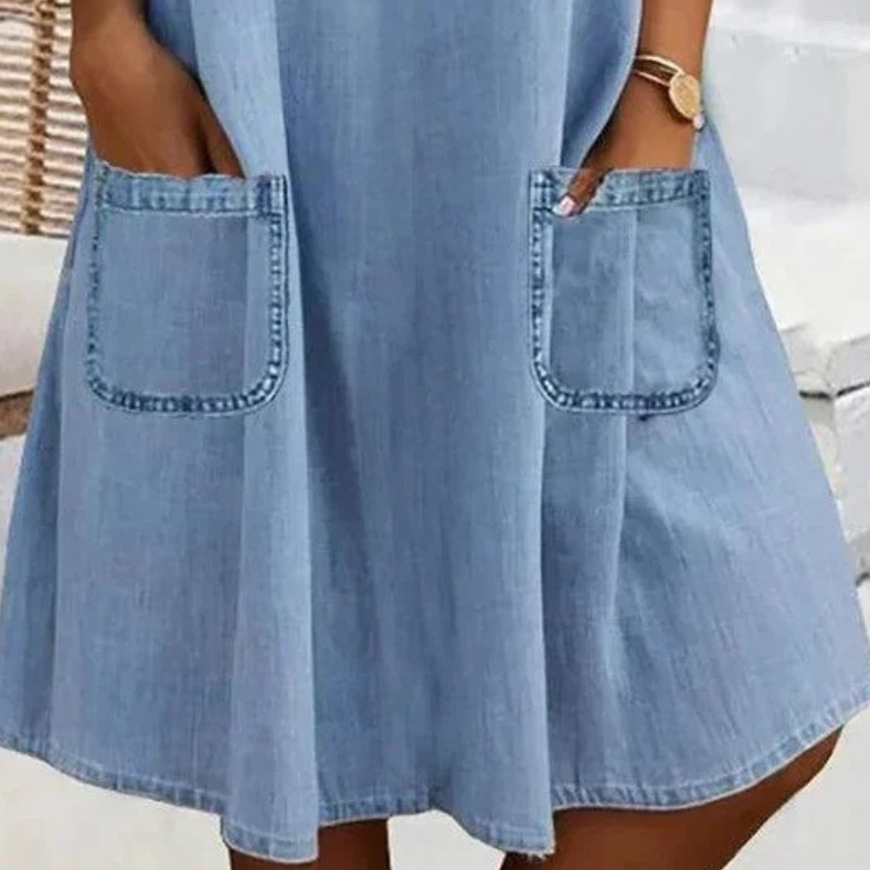 Tammin | Denim Shirt Dress with Pockets