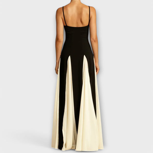 Kaethe | Strappy Contrast Panel Maxi Dress