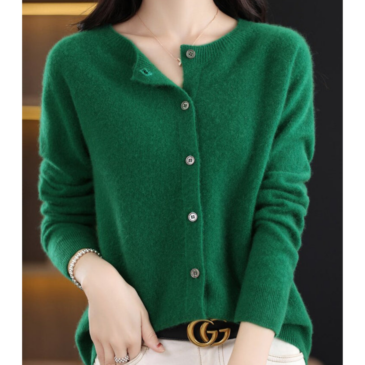 Mary | Cardigan with Round Neck and Long Sleeves