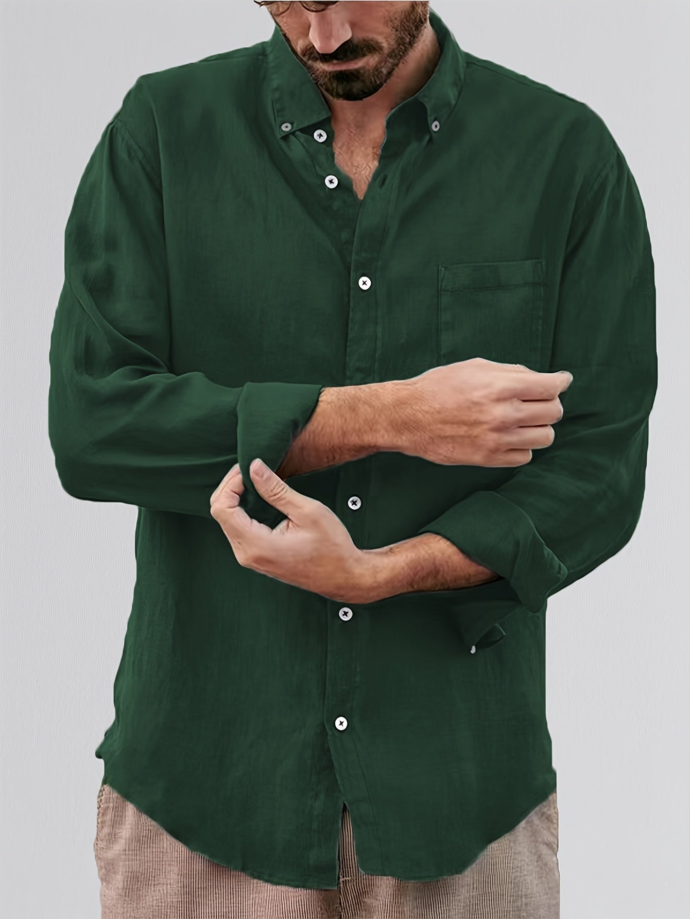 Deshawn | Button-Up Long-Sleeve Casual Shirt