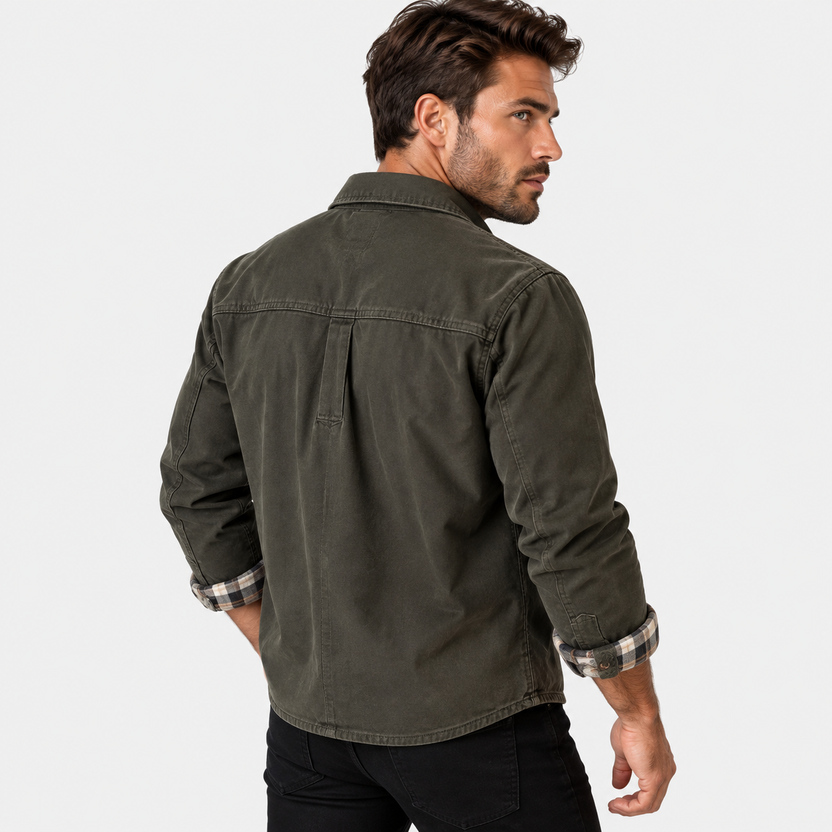 Flynn | Jacket with Flap Pockets and Plaid Cuffs