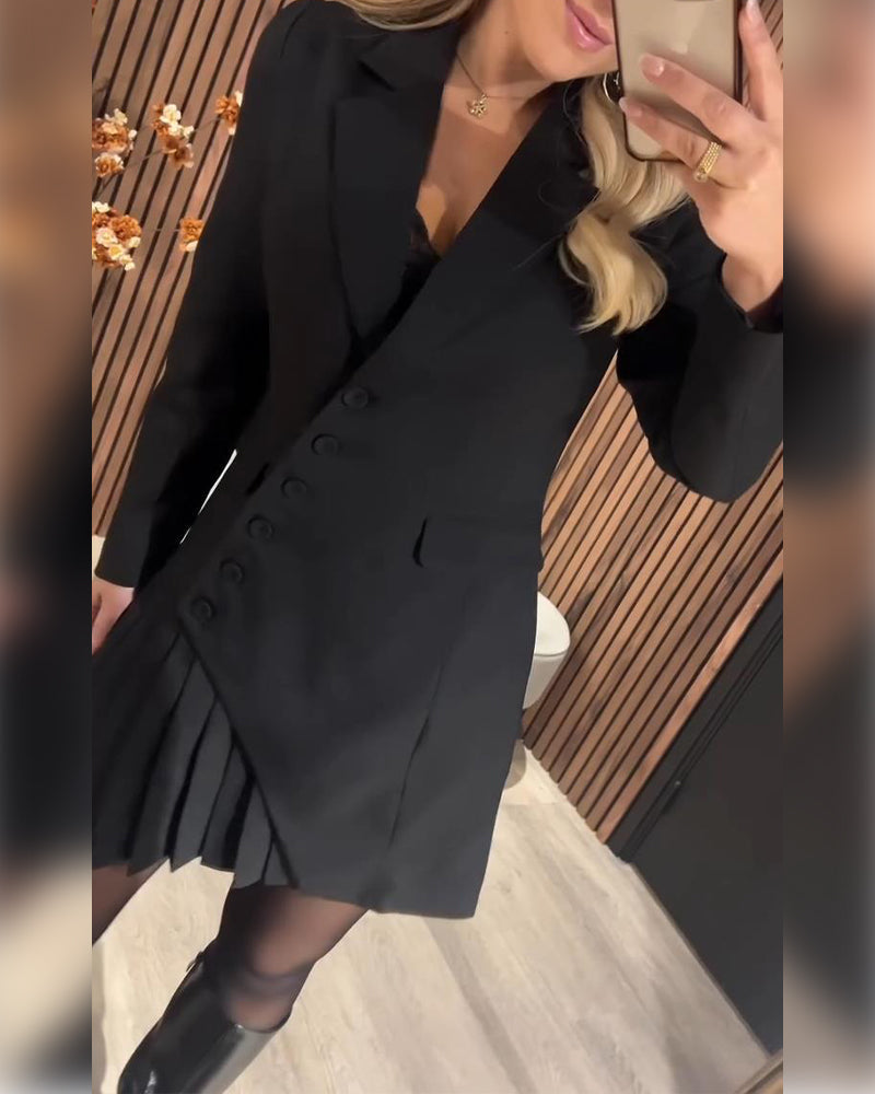 Nylani | Pleated Blazer Mini Dress