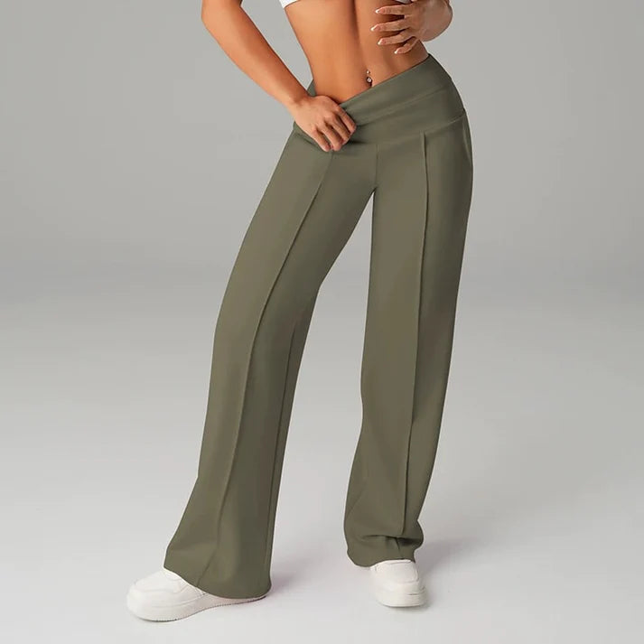 Samanda | Wide Leg Stretch Trousers