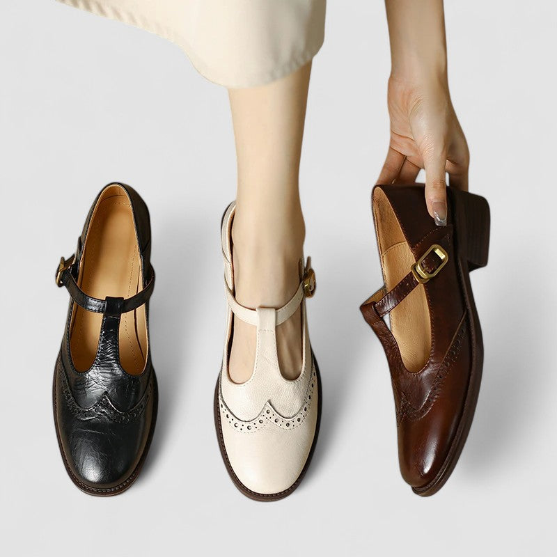 Azime | Mary Jane Shoes with Brogue Detail