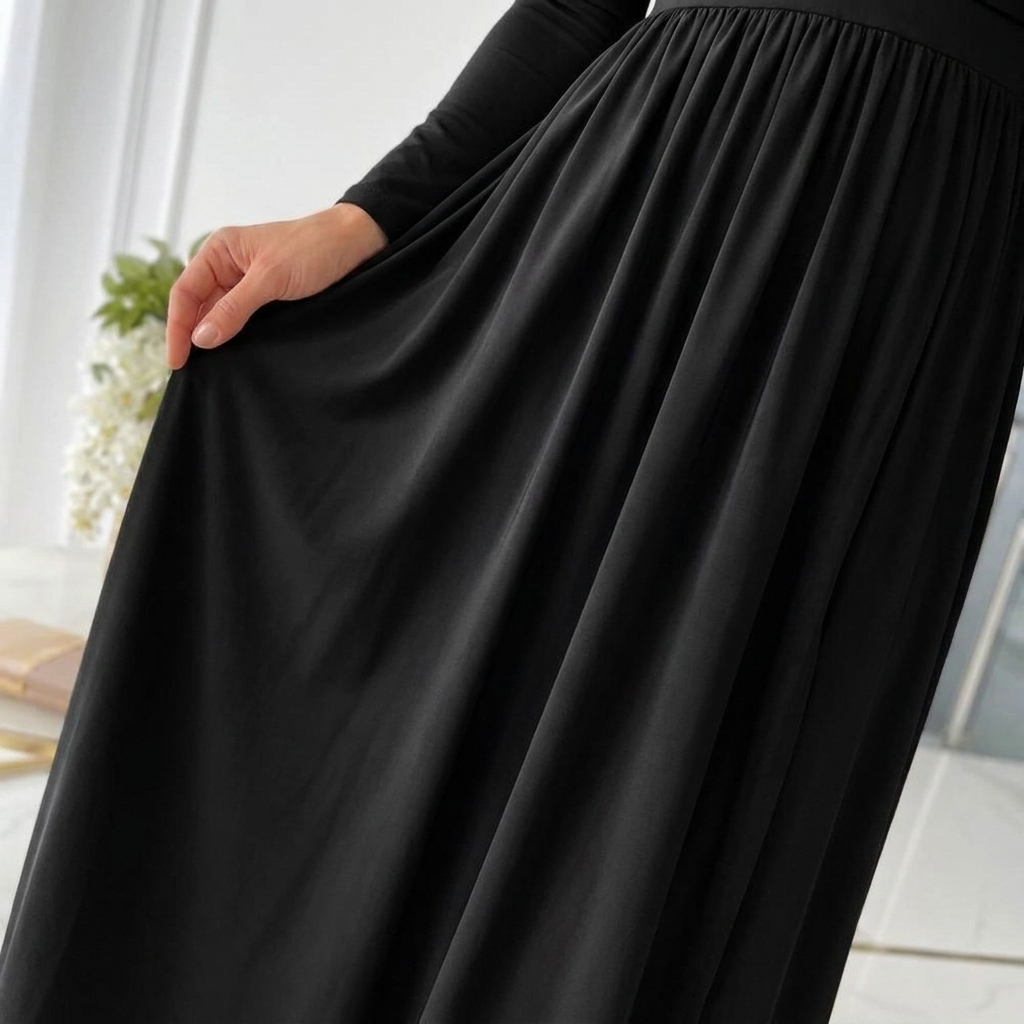 Lisha - Long Sleeve V Neck Maxi Dress Split