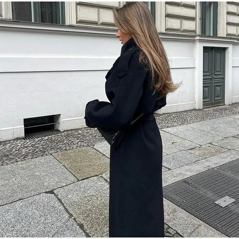 Leonor | Coat with Wide Lapels and Long Sleeves