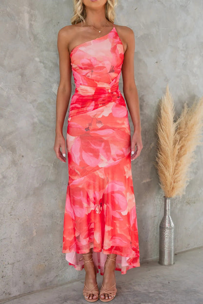 Reneesa | Wedding Guest Floral Mesh Maxi Dress