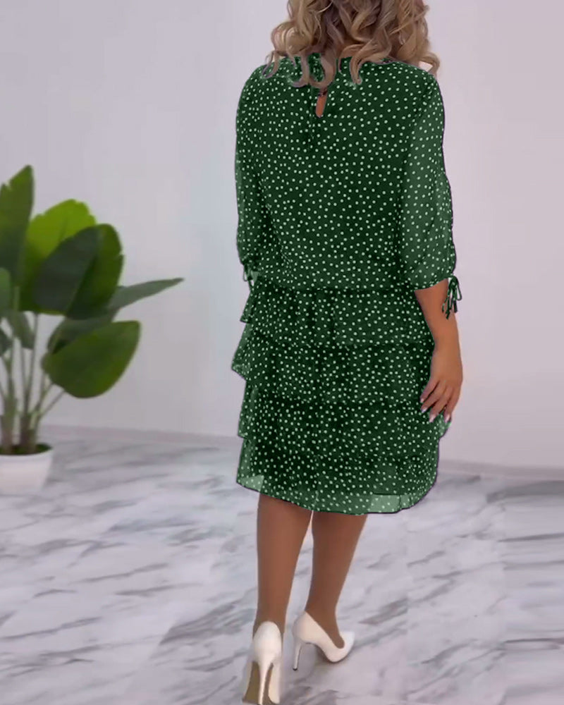 Meirit | Polka Dot Layered Midi Dress