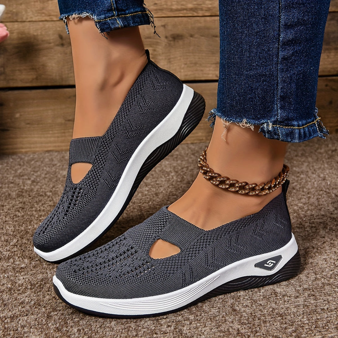 Raquel | Knit Slip-On Sneakers with Cutout Design