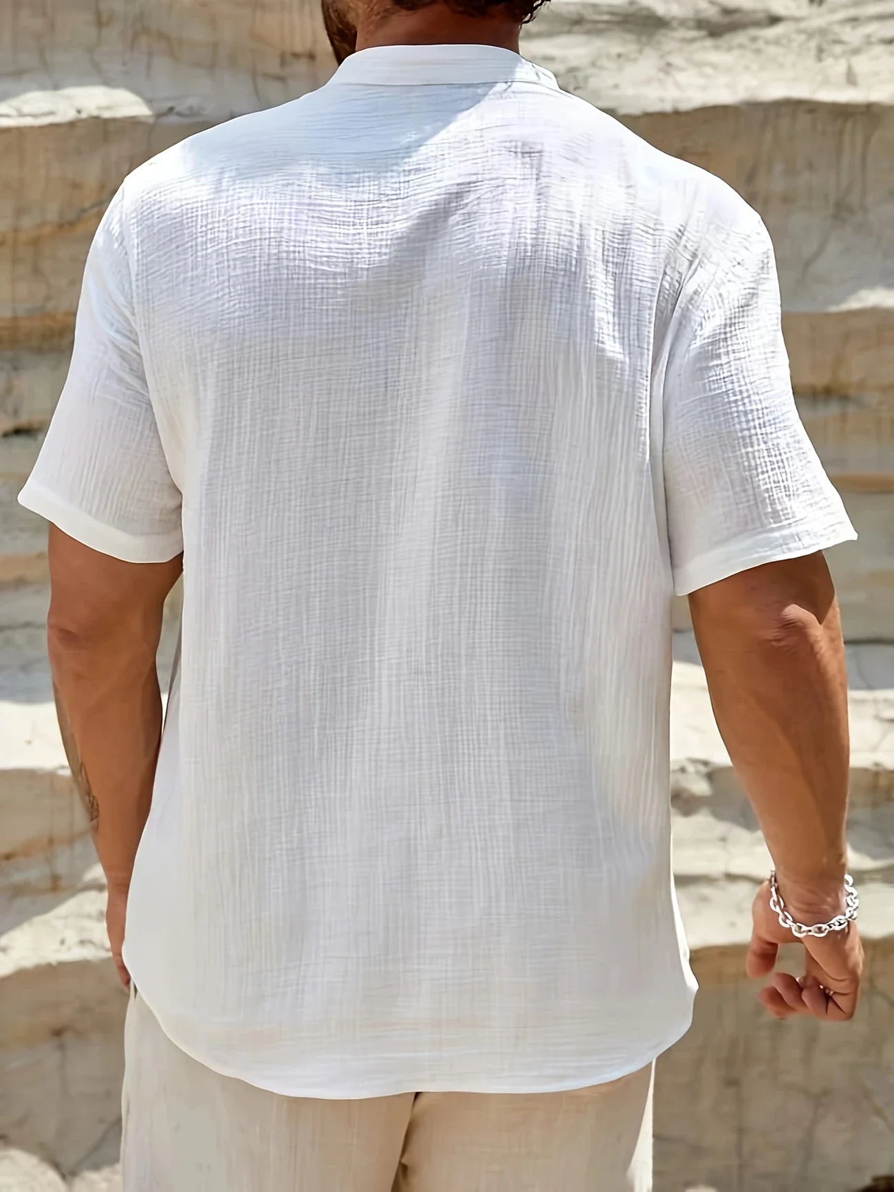Sancho | Short Sleeve Stand Collar Shirt