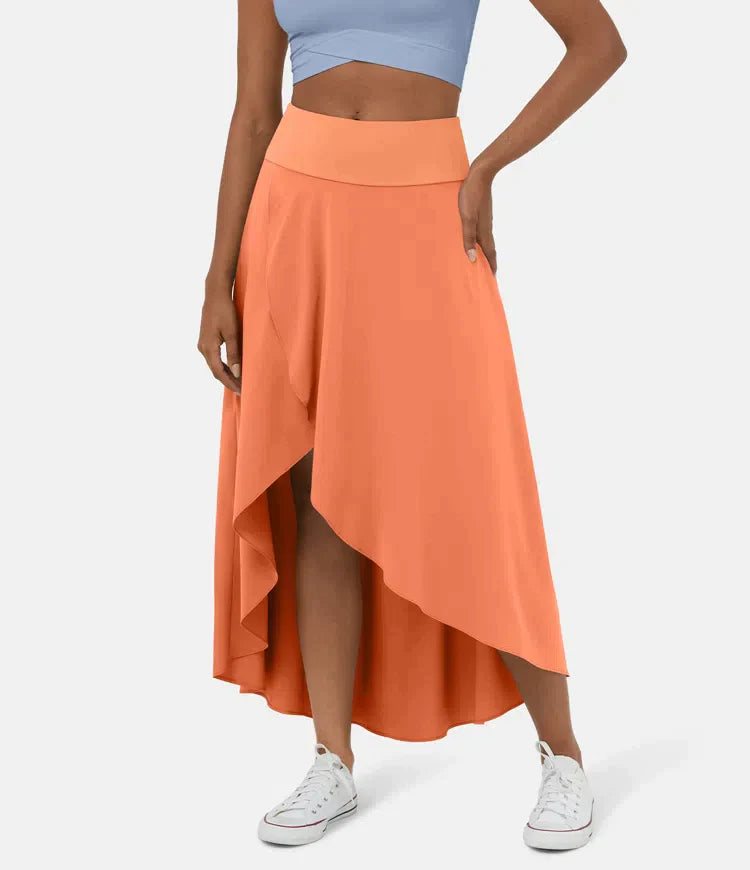 Keisha | Midi Skirt With High Low Ruffle Hem