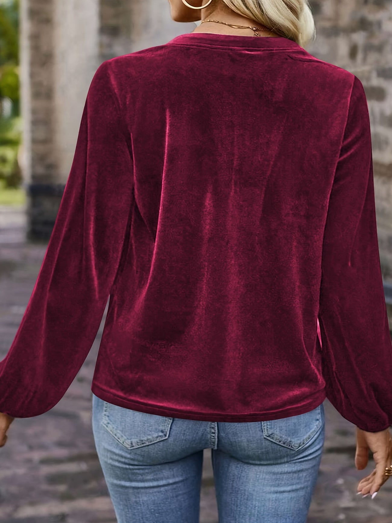 Ramina | Long Sleeve Blouse with Gathered Yoke