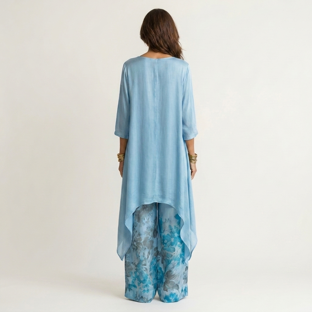 Ainan - Two Piece Asymmetric Tunic Trouser Set