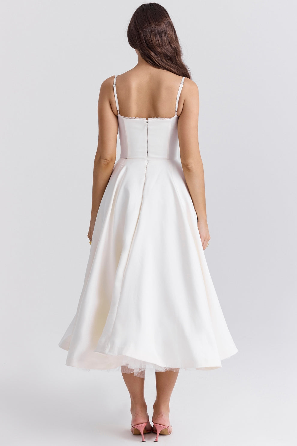 Arestina | Strappy Tulle Midi Dress