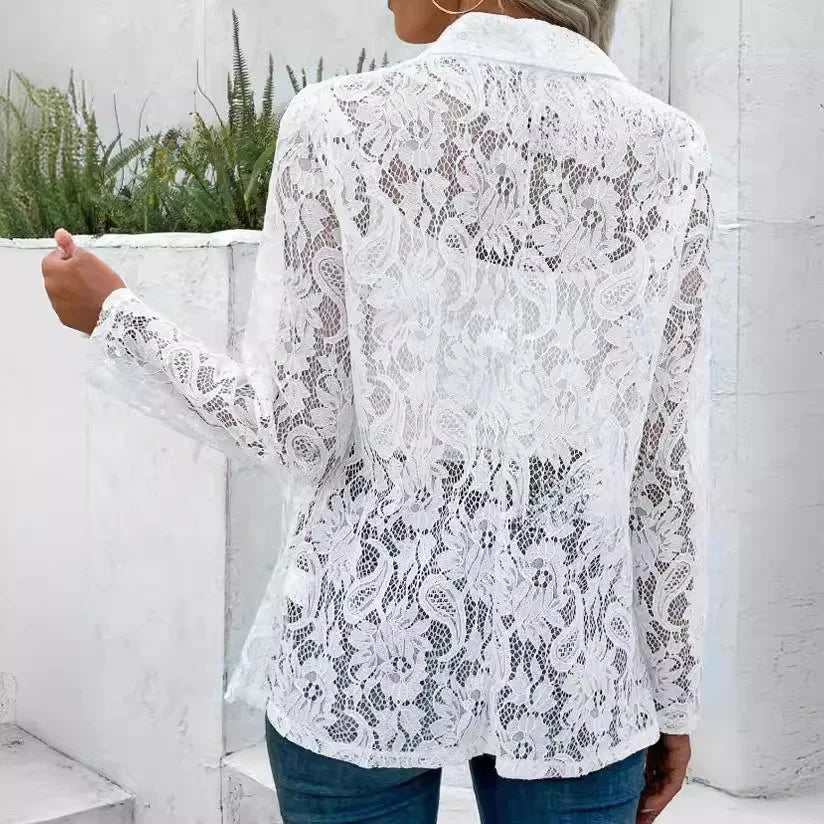 Naemi - Lace Blazer Open Front Long Sleeve