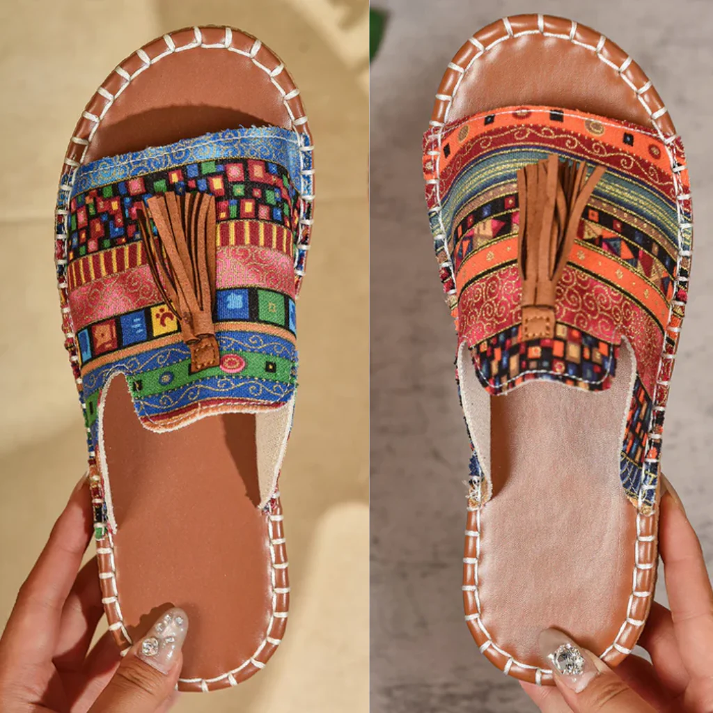 Margaret | Bohemian Tassel Slip-On Sandals