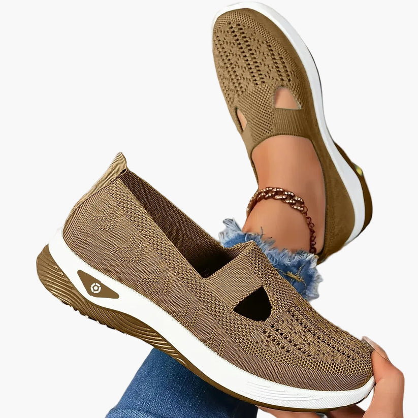 Pauline | Slip-On Knit Sneakers with Cutout Design