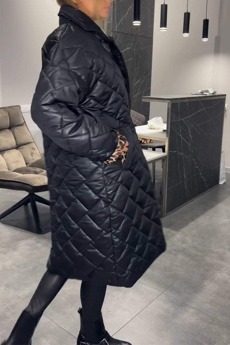 Daisy | Mid-Length Quilted Lapel Padded Coat