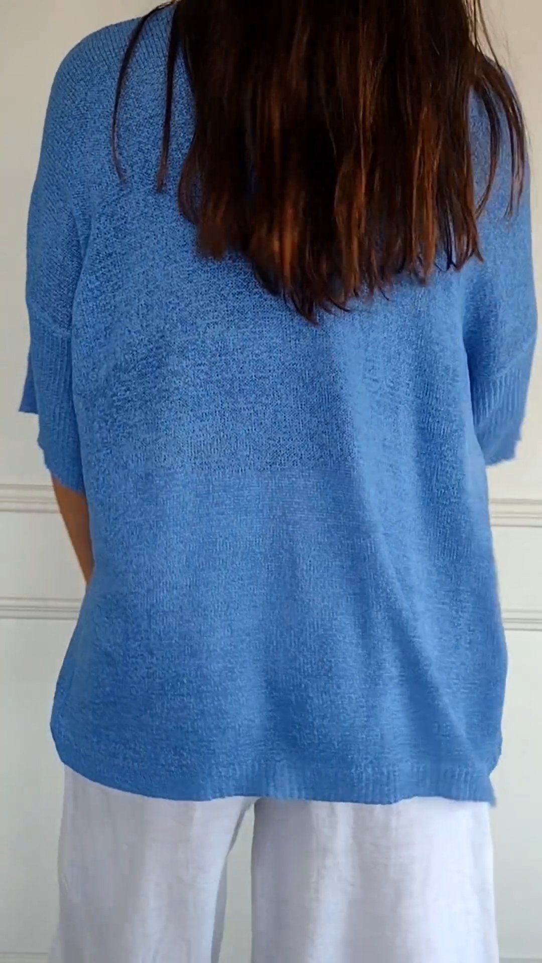 Rosal | V-Neck Knit Top 3/4 Sleeve