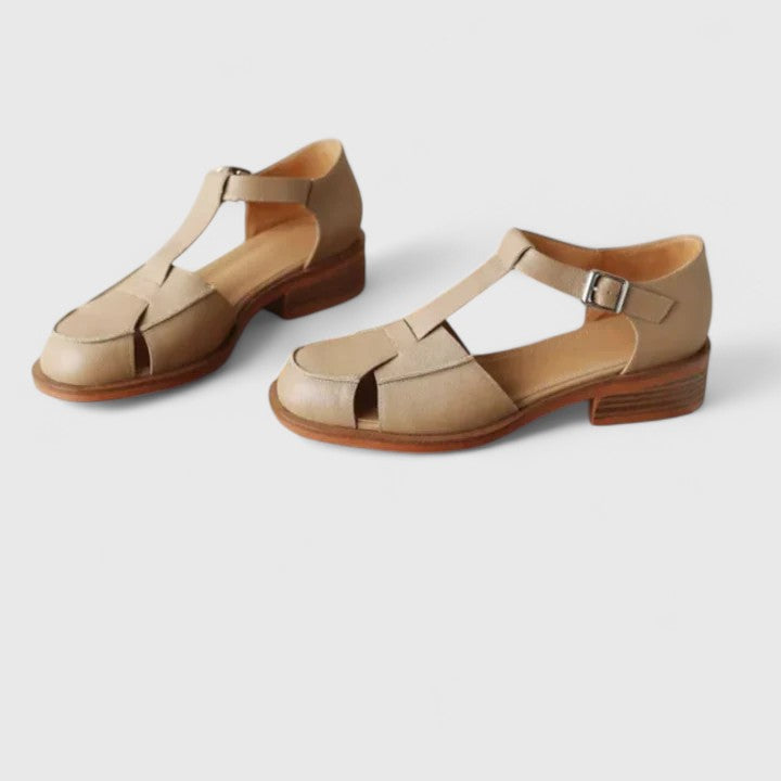 Camelys | Buckle Strap Sandal with Low Heel