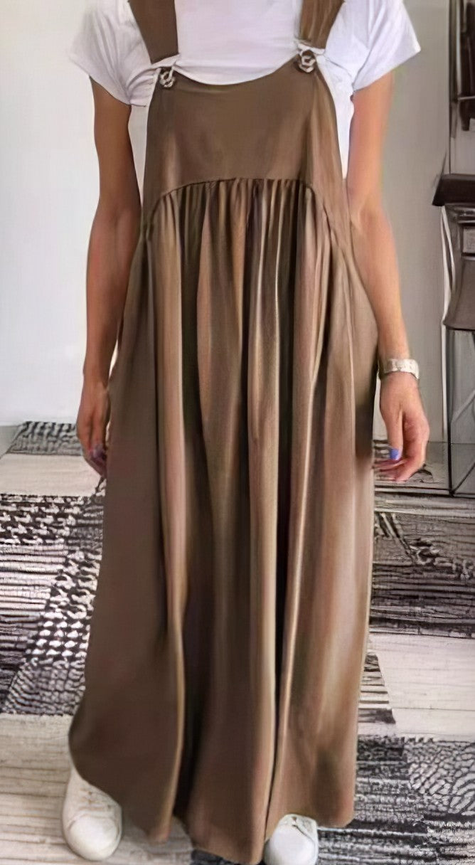 Marleen | Strappy Maxi Dress with Gathered Loose Fit