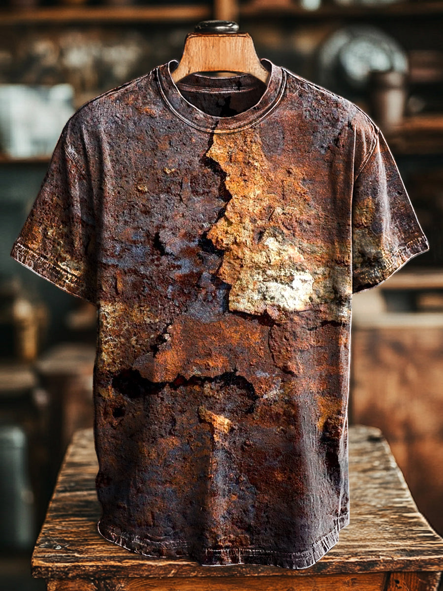 Francken | Rust Effect Graphic Print T-Shirt