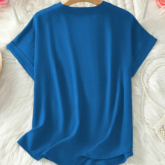 Seleana | V-Neck Linen Summer Blouse Top