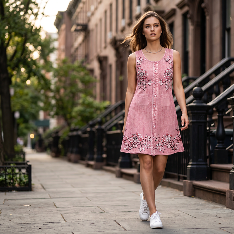 Carien | Dress with Sleeveless Floral Print and Pockets