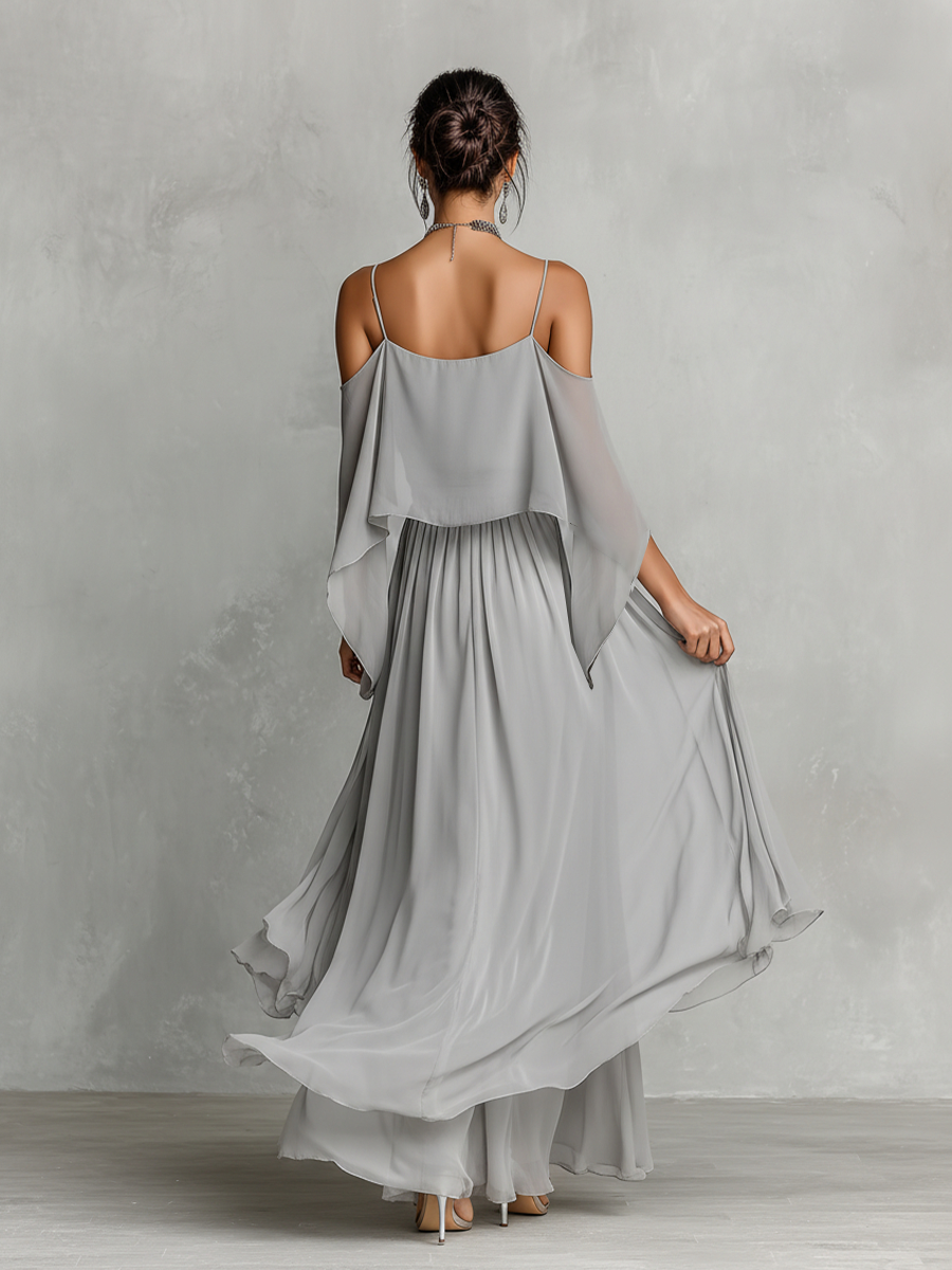 Roneeta | Chiffon Cold Shoulder Maxi Skirt Co-ord