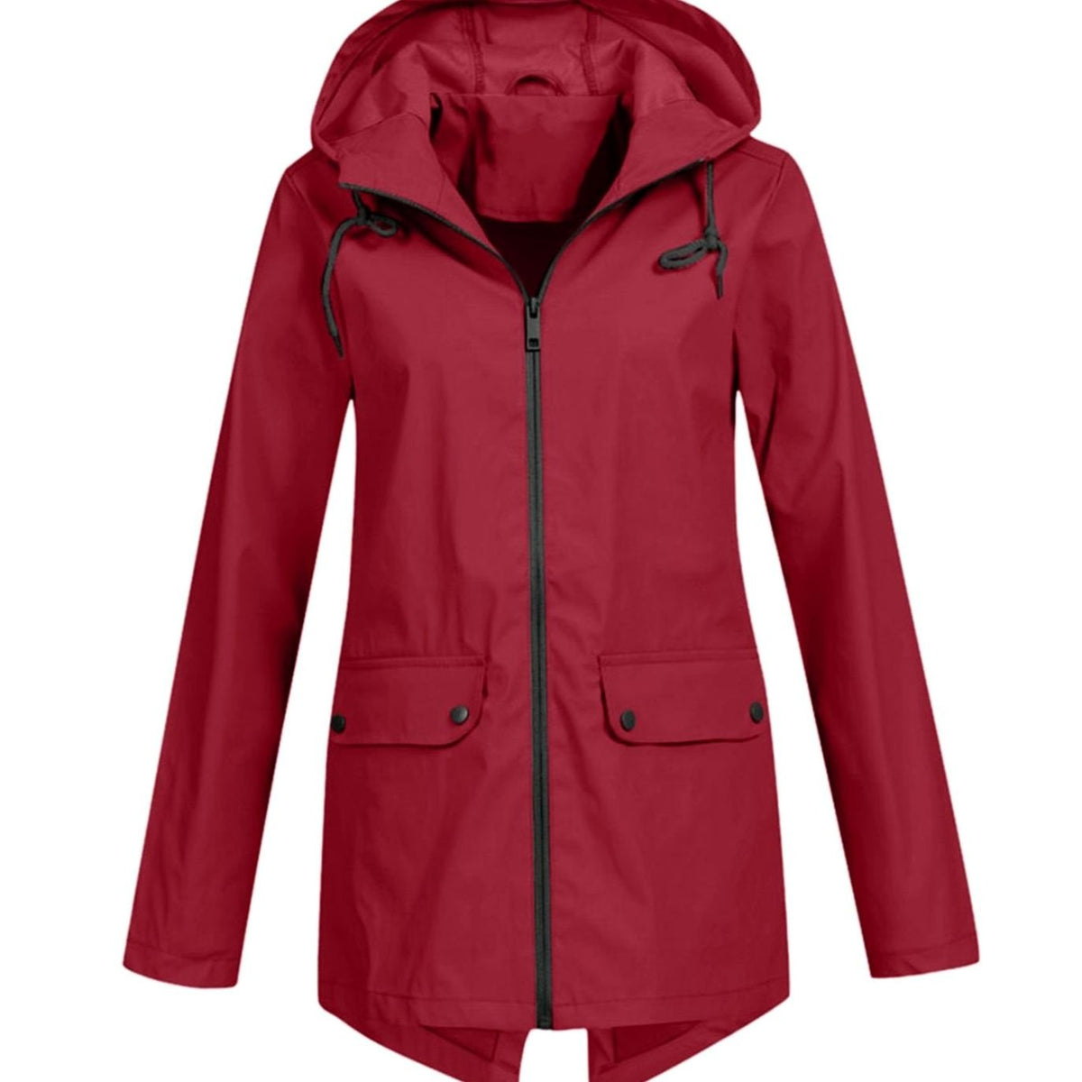 Ashleigh | Hooded Longline Jacket with Flap Pockets