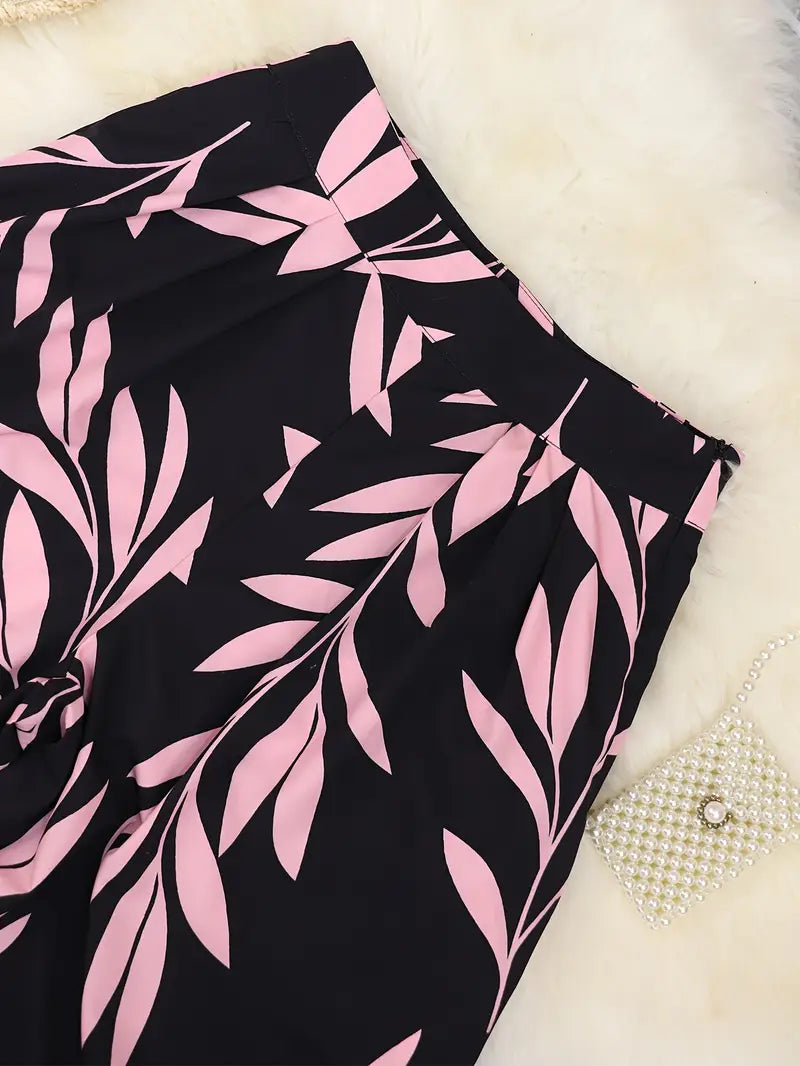 Zirina | Tropical Print Halter Two Piece Set