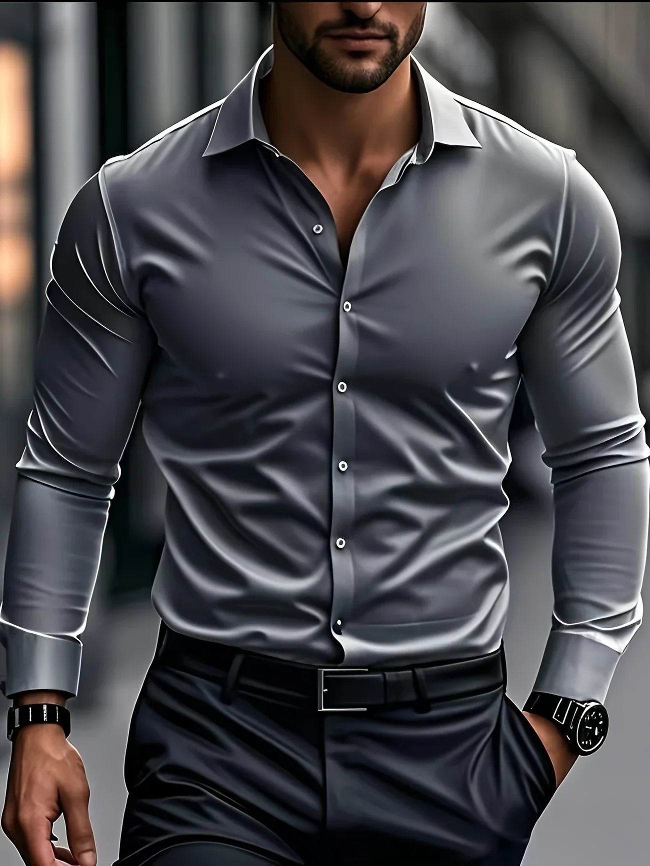Byron | Slim Fit Long Sleeve Button Shirt