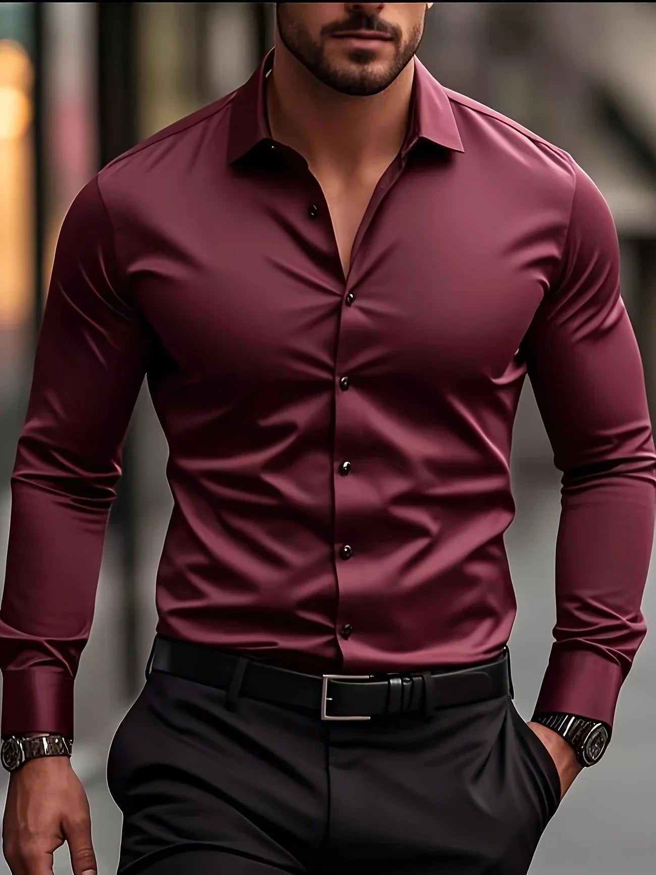 Byron | Slim Fit Long Sleeve Button Shirt
