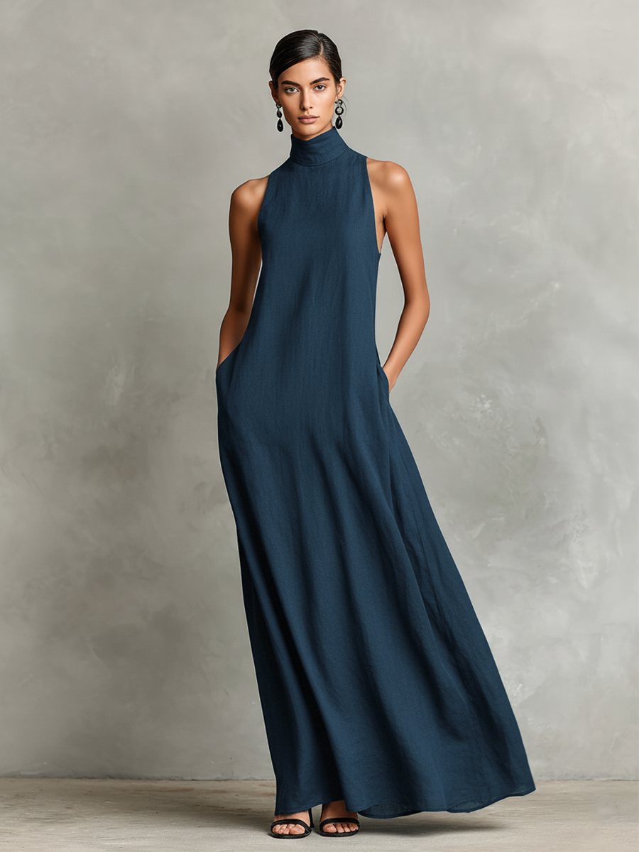 Imeria | Sleeveless High Neck Maxi Dress