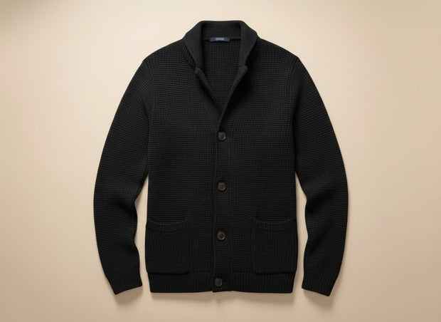 Eskel | Knitted Button-Up Long Sleeve Cardigan