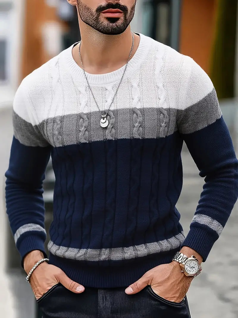 Watkins | Knitted Cable Crew Neck Sweater