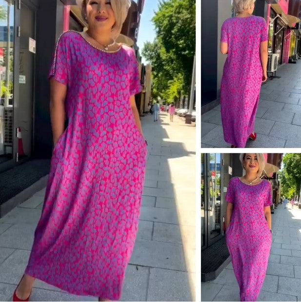 Bettina | Printed Maxi Dress with Short Sleeves