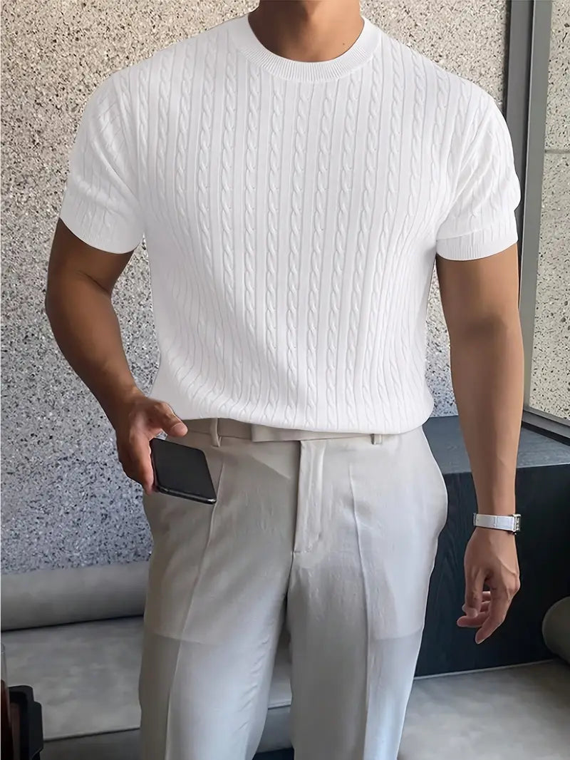 Kiril - Cable Knit Short Sleeve Jumper